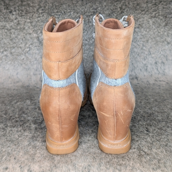Sorel Joan Of Arctic Wedge III Lexie Ankle Boot Tan Grey Women's 10 - Picture 9 of 14